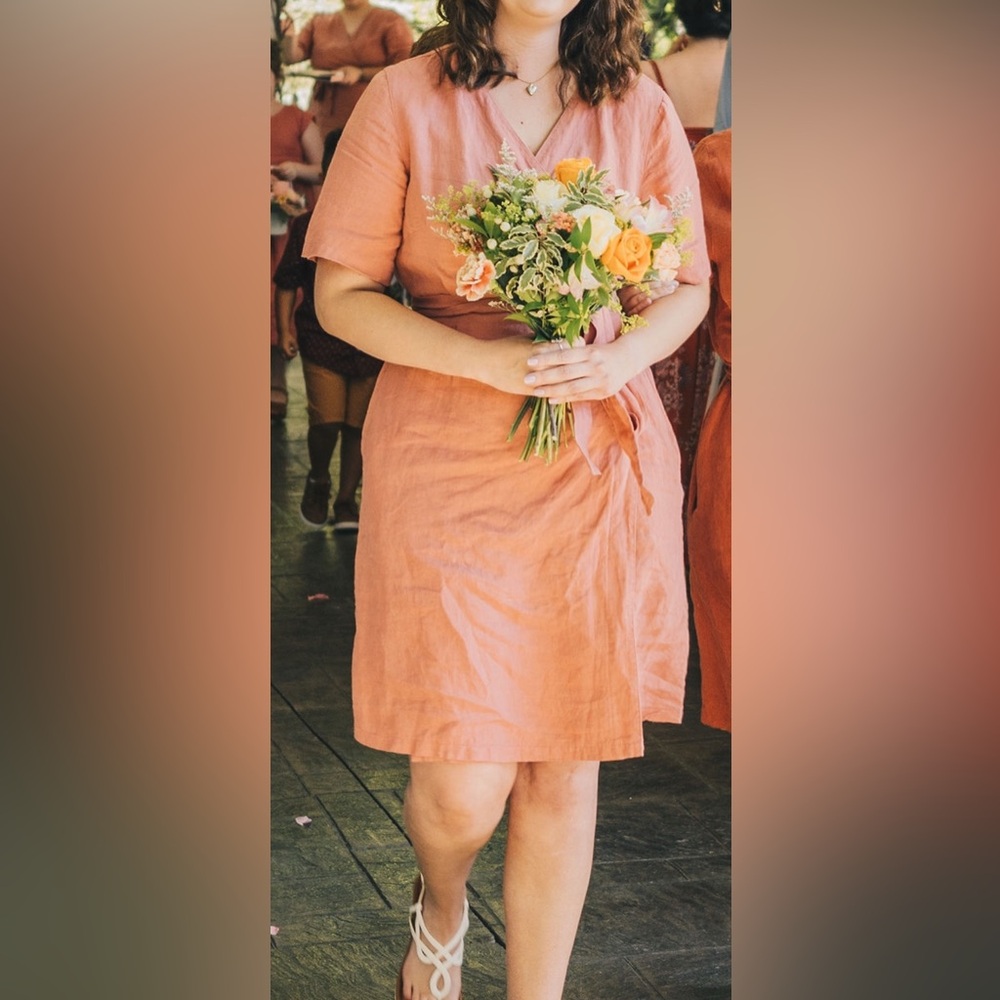 100% Linen Wrap Dress